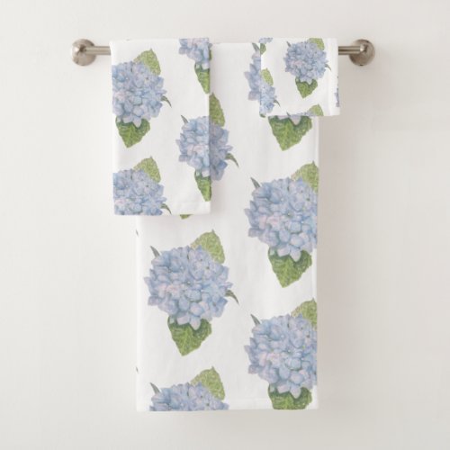 Blue Hydrangea Bath Towel Set