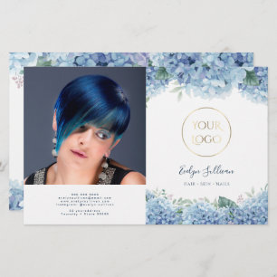Blue hydrangea bifold brochure