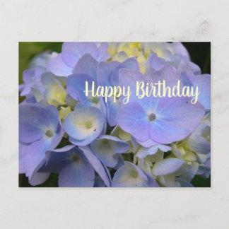 Blue Hydrangea Birthday Scripture Blank Postcard