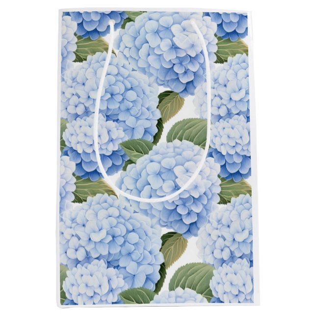 Blue Hydrangea Bloom Garden Gift Bag (Front)