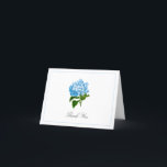 Blue Hydrangea Bloom Traditional  Thank You Card<br><div class="desc">There's nothing quite like a thoughtfully hand-written thank you card, especially when that note is on a beautifully simple and traditionally styled personal stationery. This folded note card is the ideal size for gifting a hostess, bride or mother to be, or just a friend with a sentimental streak. The front...</div>