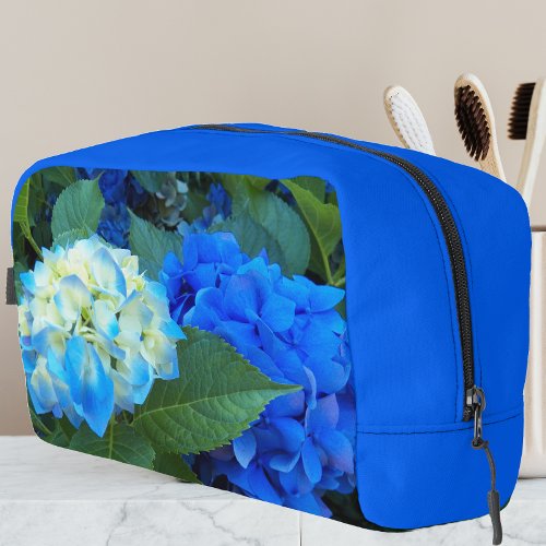 Blue Hydrangea Blooms Floral Dopp Kit