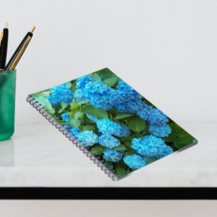 Blue Hydrangea Blooms Floral Notebook