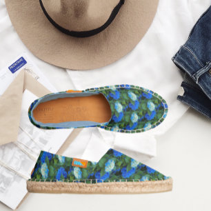 Blue Hydrangea Blooms Floral Pattern Espadrilles