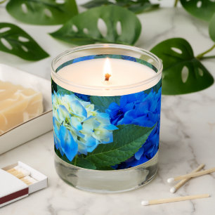 Blue Hydrangea Blooms Floral Scented Candle