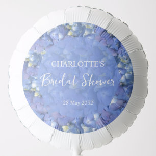 Blue Hydrangea Blooms Personalized Bridal Shower Balloon