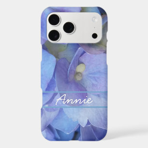 blue hydrangea blossom closeup iPhone 17 pro max case