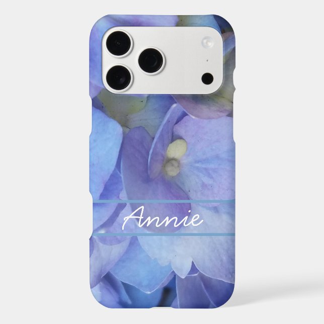 blue hydrangea blossom closeup iphone case (Back)