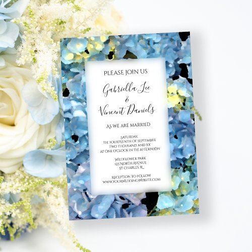 Blue Hydrangea Wedding Invitation