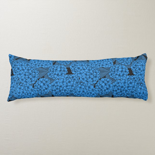 Blue hydrangea body pillow (Front)