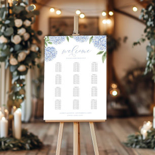 Blue Hydrangea Border Seating Chart, Large Wedding Foam Board