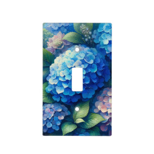 Blue Hydrangea Botanical Art Light Switch Cover