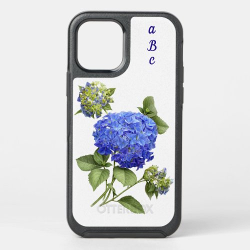 Blue Hydrangea Botanical Art Personalized OtterBox Symmetry iPhone 12 Case