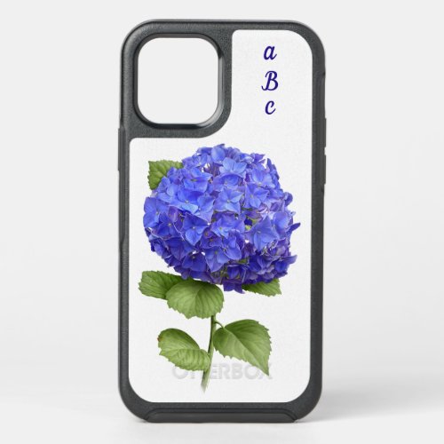 Blue Hydrangea Botanical Art Personalized OtterBox Symmetry iPhone 12 Case