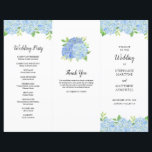 Blue Hydrangea Botanical Wedding Order of Service<br><div class="desc">These wedding programs feature a modern watercolor botanical design with blue hydrangea flowers and greenery foliage. You will need to fold them along the lines. Personalize with your text. Matching products available.</div>