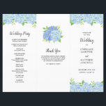 Blue Hydrangea Botanical Wedding Order of Service<br><div class="desc">These wedding programs feature a modern watercolor botanical design with blue hydrangea flowers and greenery foliage. You will need to fold them along the lines. Personalize with your text. Matching products available.</div>