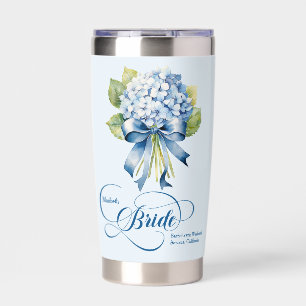 Blue Hydrangea Bouquet Bride's Bachelorette Insulated Tumbler