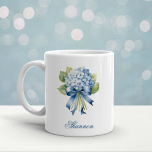 Blue Hydrangea Bouquet Bridesmaid Coffee Mug