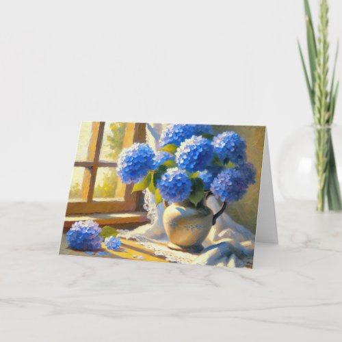 Blue Hydrangea Bouquet Card