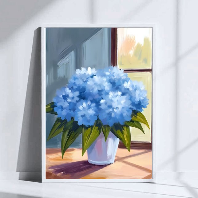 Blue Hydrangea Bouquet Floral Painting Poster (Creator Uploaded)