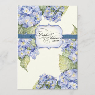 Blue Hydrangea Bracket Floral Formal Wedding Invitation