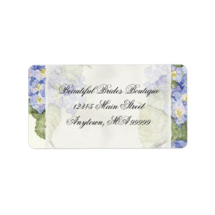 Blue Hydrangea Bracket Floral Formal Wedding Label