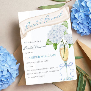 Blue Hydrangea Bridal Brunch Bridal Shower Invitation