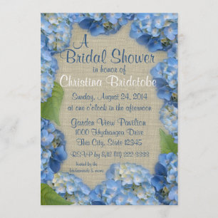 Blue Hydrangea Bridal Shower Invitation