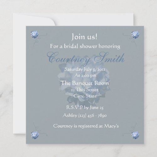 Blue Hydrangea Bridal Shower invitation