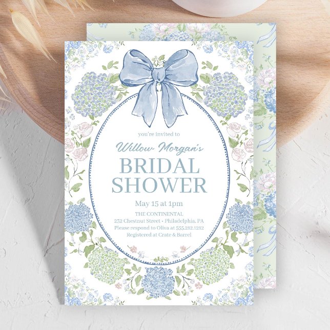 Blue Hydrangea Bridal Shower Invitation (Creator Uploaded)