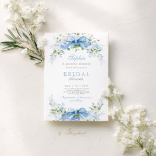 Blue Hydrangea bridal shower invitation