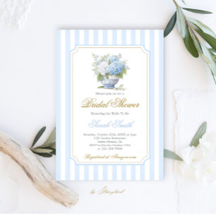 Blue Hydrangea Bridal Shower Invitation