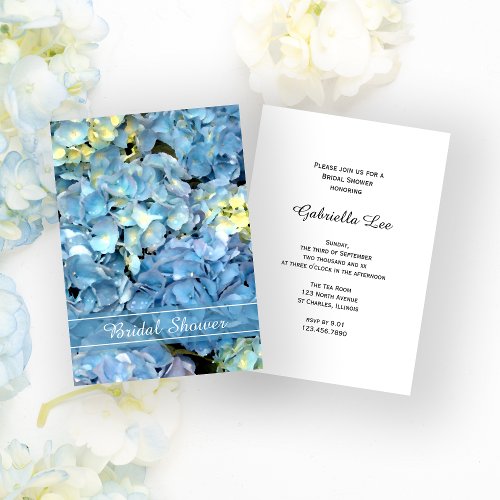 Blue Hydrangea Bridal Shower Invitation