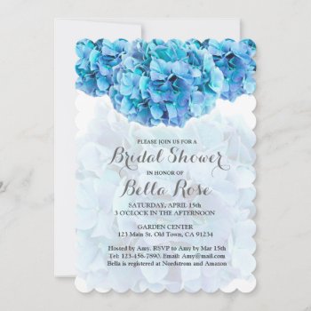 Blue Hydrangea Bridal Shower Invites Hydrangea3 by FancyMeWedding at Zazzle