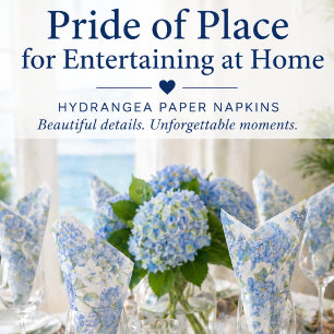Blue Hydrangea Bridal Shower Napkins