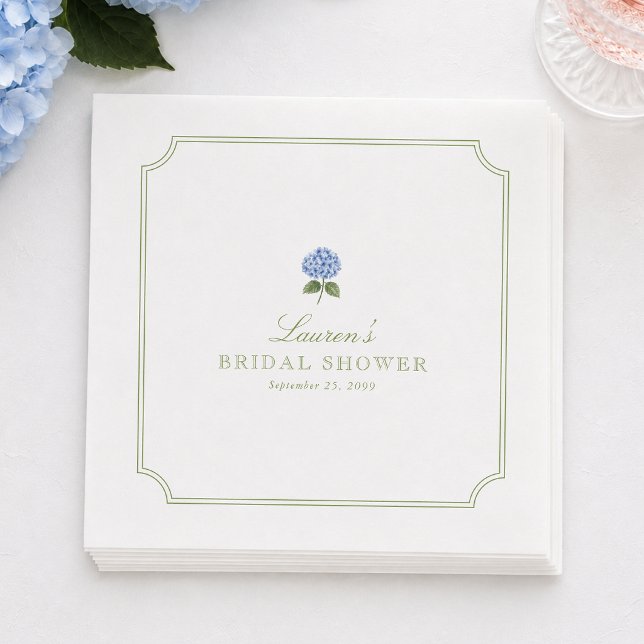 Blue Hydrangea Bridal Shower Napkins (Creator Uploaded)