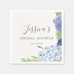 Blue Hydrangea Bridal Shower Napkins