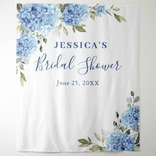 Blue Hydrangea Bridal Shower Photo Backdrop