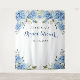 Blue Hydrangea Bridal Shower Photo Backdrop