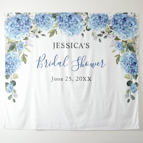 Blue Hydrangea Bridal Shower Photo Backdrop