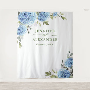 Blue Hydrangea Bridal Shower Photo Backdrop