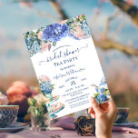 Blue Hydrangea Bridal Shower Tea Party  Invitation