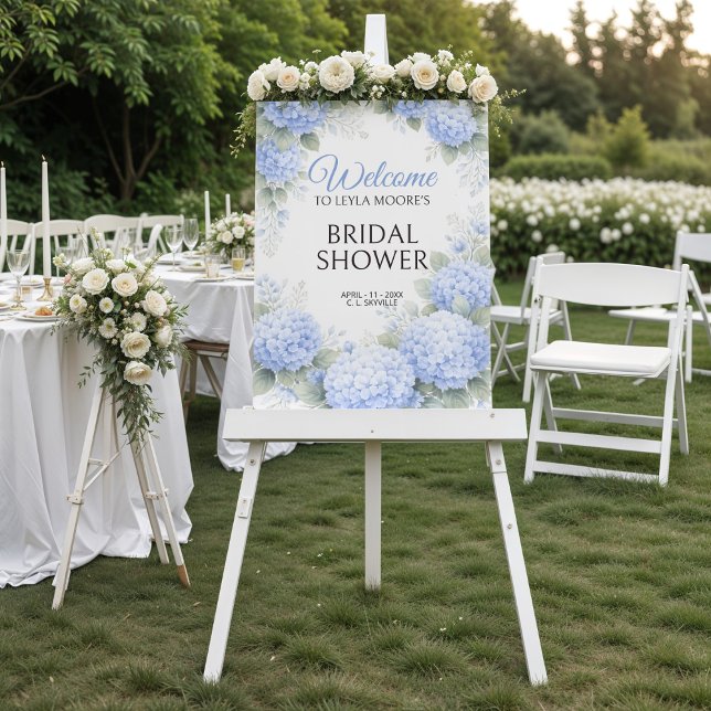 Blue Hydrangea Bridal Shower Welcome Foam Board (Blue Hydrangea Bridal Shower Welcome Foam Board
)