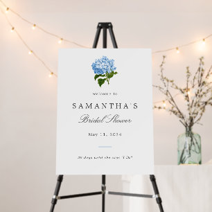 Blue Hydrangea Bridal Shower Welcome Sign