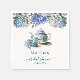 Blue Hydrangea Bridal Tea Party Napkins