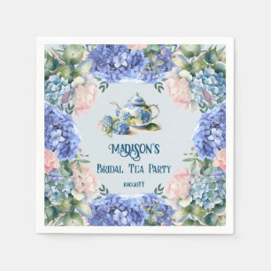 Blue Hydrangea Bridal Tea Party Napkins