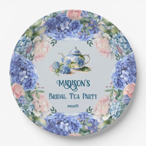 Blue Hydrangea Bridal Tea Party  Paper Plates