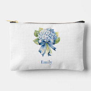 Blue Hydrangea Bridesmaid Cosmetic Accessory Pouch