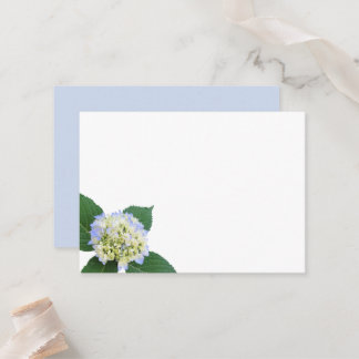 Blue Hydrangea Bud Leaves Blank White Place Cards