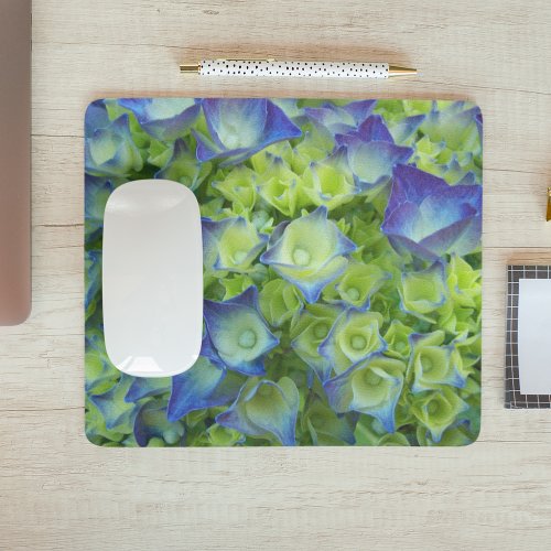 Blue Hydrangea Buds Floral Mouse Pad